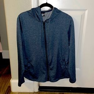 Blue 32 Degrees Cool zip up sweater with hoodie. Size medium